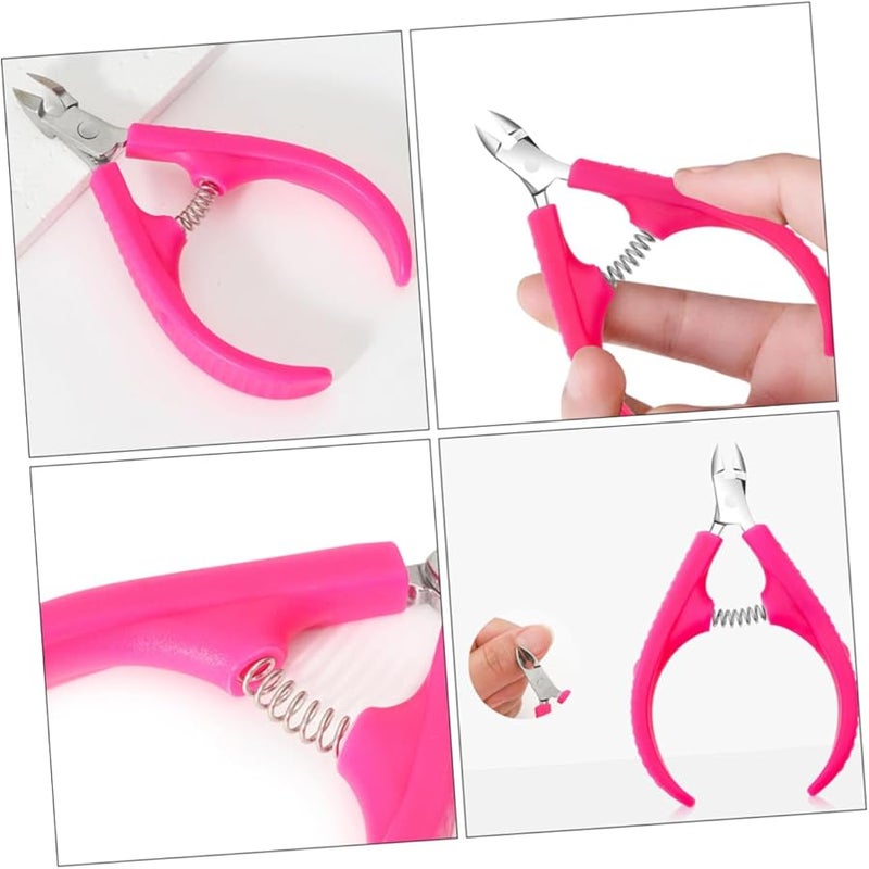 Stainless Steel Cuticle Clipper With Plastic Handle For Manicure Hangnail Removal - Image 5